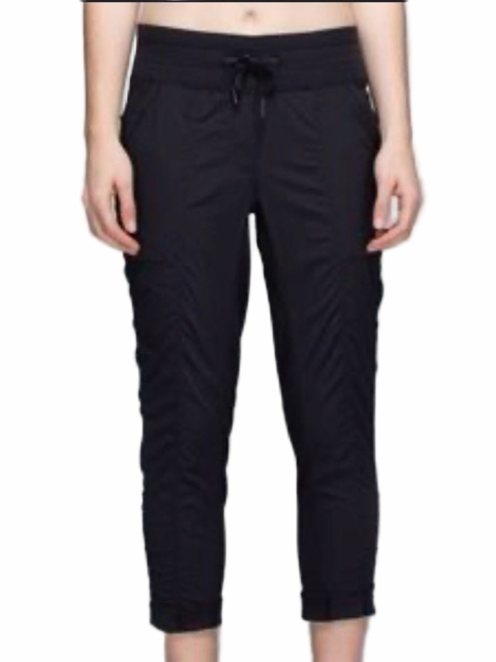 Black Drawstring ankle Casual Pants. Black small.